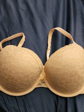 aerie Lace Overlay Push-Up Bra in Beige 36DD